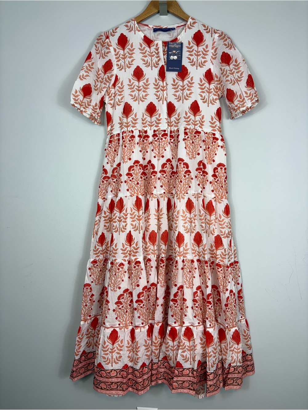 NWT Ro's Garden Daphne Short-Sleeve‎ Midi Dress Sz XS Raha Pink - Picture 3 of 8